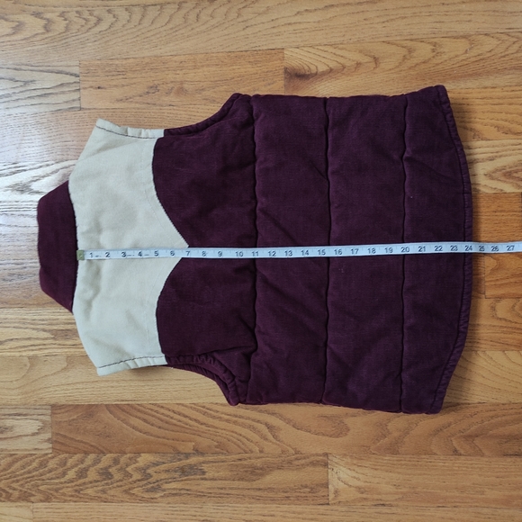 True Religion Burgundy Cream Corduroy Vest Women's L Run Small Y2K - Picture 9 of 11